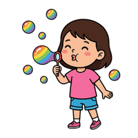 Girl blowing bubbles